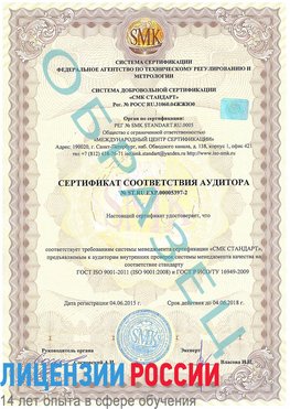Образец сертификата соответствия аудитора №ST.RU.EXP.00005397-2 Трехгорный Сертификат ISO/TS 16949